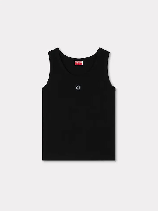 Boke Flower 2.0 Women's Blouse Cotton Sleeveless Floral Black