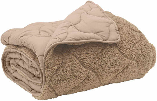 vidaXL Κουβέρτα Fleece Διπλή 200x200εκ. Taupe