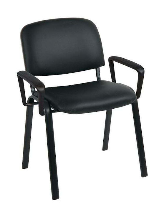 Woodwell Besucherstuhl Sigma mit Armlehnen EΟ550,17Μ in Schwarz Farbe 62x60x79cm