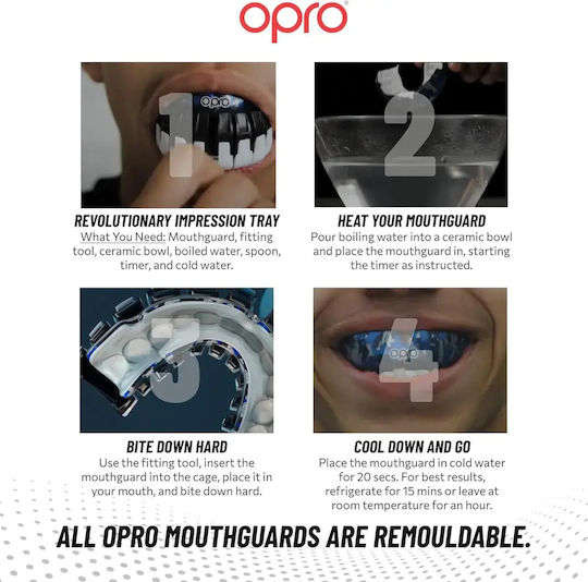 Μασέλα Opro Instant Custom Countries Usa Mouthguard Silver