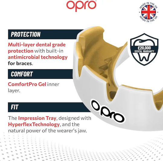 Mouthguard Opro Instant Custom Countries USA Mouthguard White Red Blue