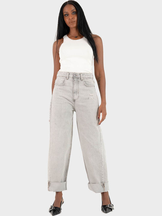 Women's Jean Pants In Loose Fit Gray