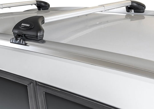 Menabo Folding Aluminum Car Roof Bars Ariete 815-1195 Cm Silver Color BMW X1 E84 5 Doors 2009>2012 Flush Rails 55 Cm Max 2 Pieces 12060/mb Mp.12060/mb-22