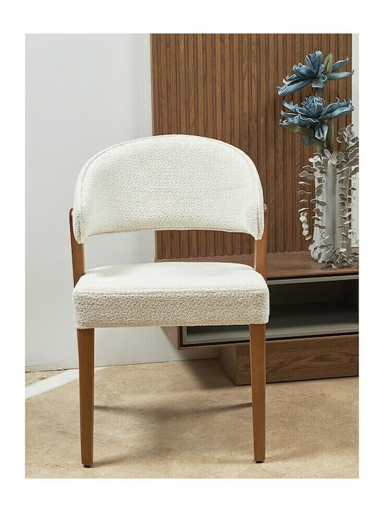 Kova Πολυθρόνα Τραπεζαρίας Ξύλινη Beige 60x46x55εκ.