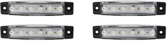 Truck Volume Lights 6LED 12-24V 4 Pieces Screw Set Jn-2853-92 White