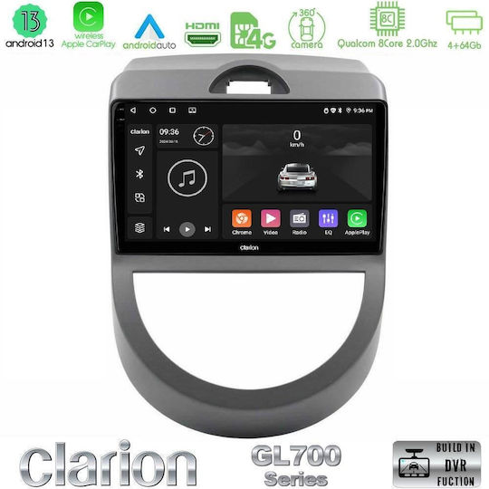 Clarion Ηχοσύστημα Αυτοκινήτου για Kia Soul 2009-2011 (Bluetooth/USB/WiFi/GPS/Apple-Carplay/Android-Auto) με Οθόνη Αφής 9"