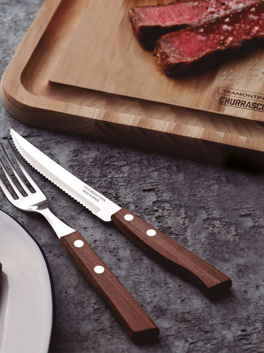 Tramontina Cutlery Set Wooden Handle 12 Pieces