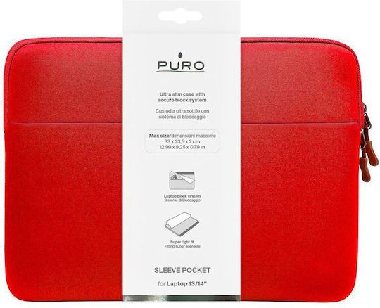 Puro Schlanke Tasche Hülle Neopren 13 Zoll Rote