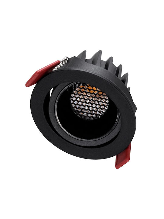 kelvo Metallic Recessed Spot with Built-in LED and Warm White Light White 8.5x8.5cm