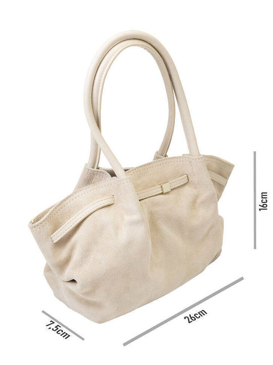 Δερμάτινη Γυναικεία Τσάντα Χειρός / Ώμου Beige