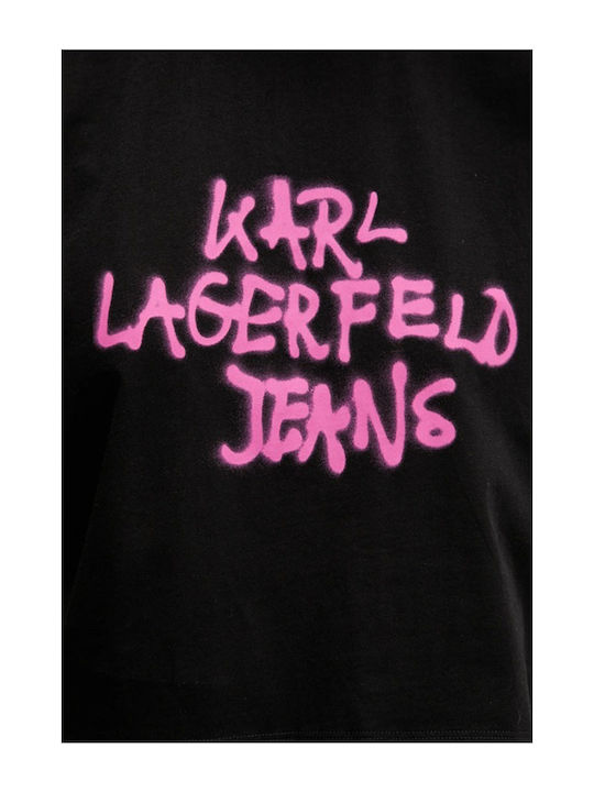 Women's Crop T-shirt Black-fuchsia