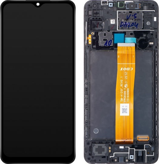 Samsung Screen with Touch Mechanism and Frame for Samsung Galaxy A12 A125 (Black)