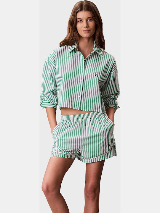 Calvin Klein Summer Cotton Women's Pyjama Shorts Green