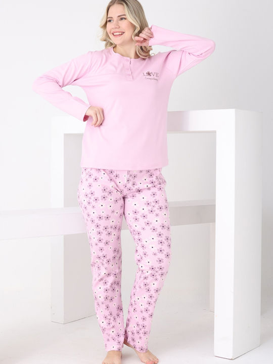 Pijamangel Set De Pijamale Dama De Iarnă Roz