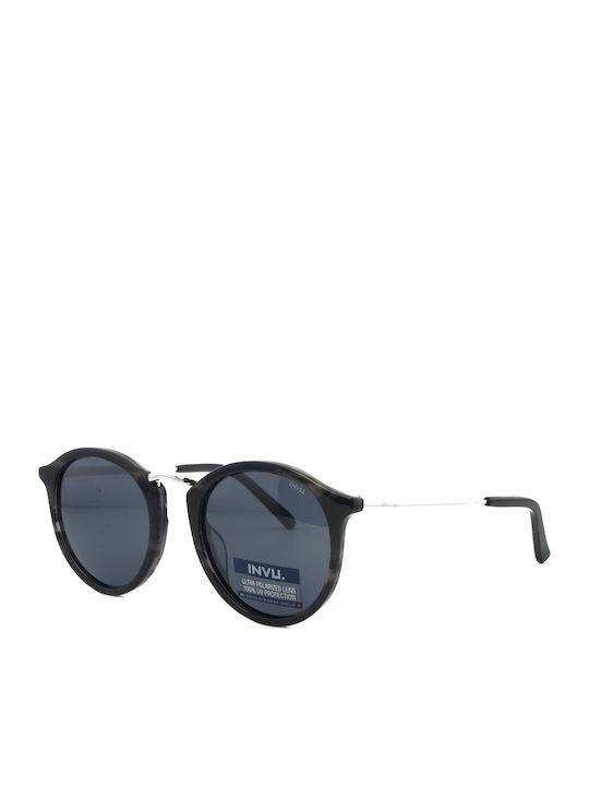 Invu Women's Sunglasses with Black Frame and Gray Polarized Lenses V1900F