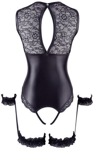 Cottelli Collection Bondage Matte Body with Open Cups Κορμάκι Black