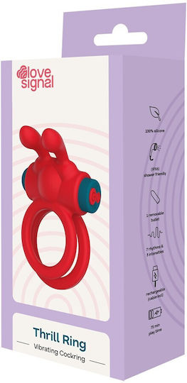 Dream Toys Love Signal Thrill Ring Vibrating Penis Ring Red