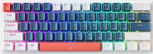 Machenike K500-B61 Gaming Technische Tastatur 60% mit Benutzerdefiniert Blau Schaltern und RGB-Beleuchtung Englisch (US) Blau/Weiß
