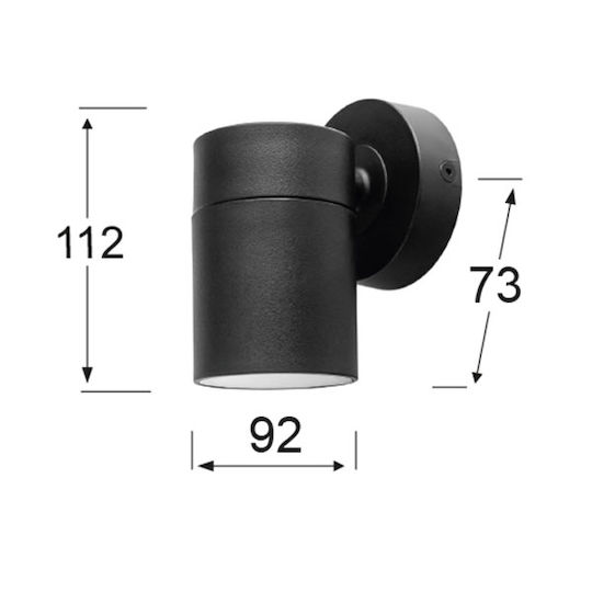 Heronia Lesvos Wall-Mounted Outdoor Lighting Spot GU10
