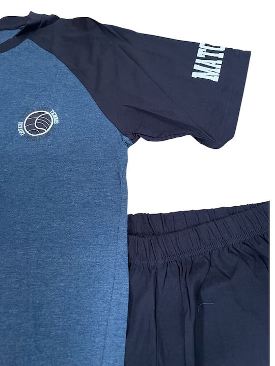 Enrico Coveri Sommer Herrenpyjama Blau avio