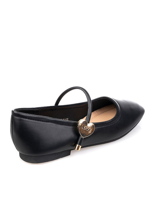 Damen Ballerinas Spitz Zulaufend Schwarz