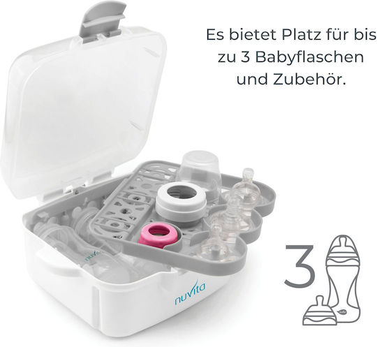 Nuvita 1085 Sterilizator pentru copii cu Microunde pentru 3 Biberoane