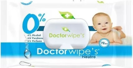 Doctor Wipes Μωρομάντηλα χωρίς Άρωμα, Οινόπνευμα & Parabens 72τμχ