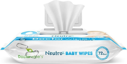 Doctor Wipes Μωρομάντηλα χωρίς Άρωμα, Οινόπνευμα & Parabens 72τμχ