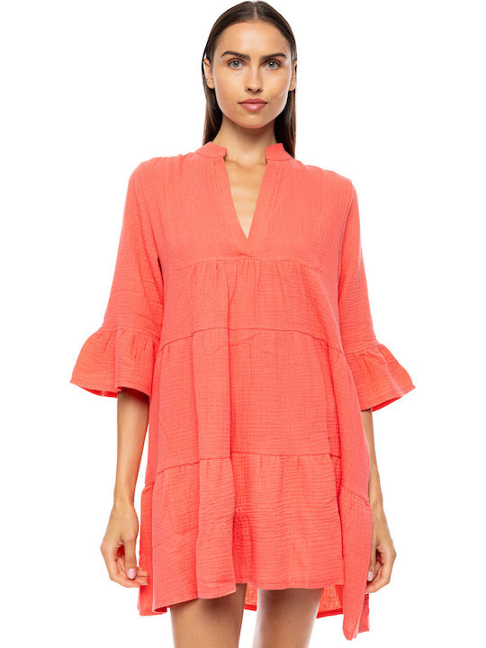 Pink Label Women's Beachwear Caftan Coral