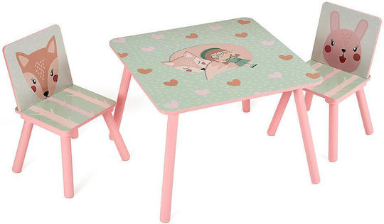 Kinder Tischset mit Stühlen Rosa U-Grow