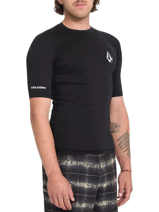 Volcom Lido Solid Rashguard UPF 50+ Ανδρική Κοντομάνικη Αντηλιακή Μπλούζα Μαύρη
