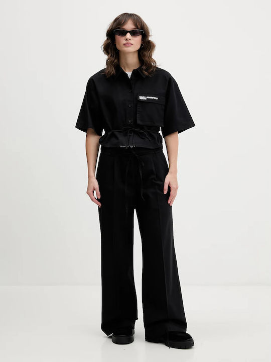 Damen Stoffhose Schwarz