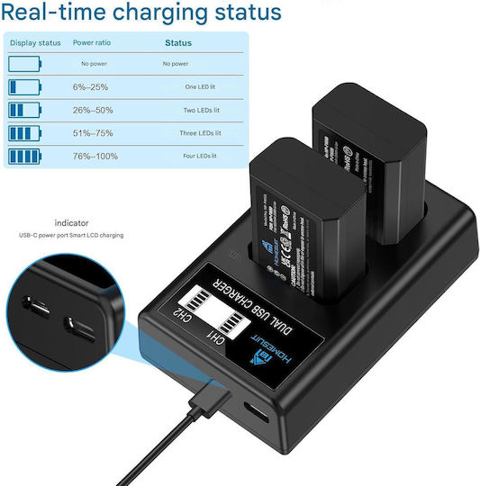 Set 2 Baterii Np-fw50 1300 Mah Încărcător Lcd Usb Sony Zv-e10 A6000 A6300 A6400 A6500 A5100 A5000 A7 A72 A7r A7r2 A7s2 7rm2 7sm2 7m2 A7r2 A7s2 55 Rx15 0 Ii Iii Iv Nex-3 5 6 7 Nex-f3