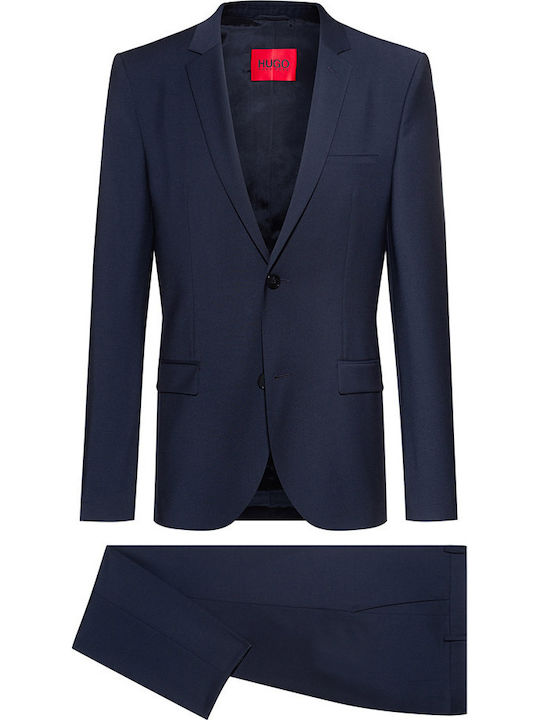 Arti/hesten 212X Winter Men's Groom's Suit with Slim Fit Dark Blue