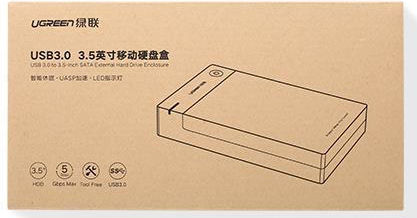 Ugreen Case for Hard Drive 3.5" SATA III with Connection USB 3.0