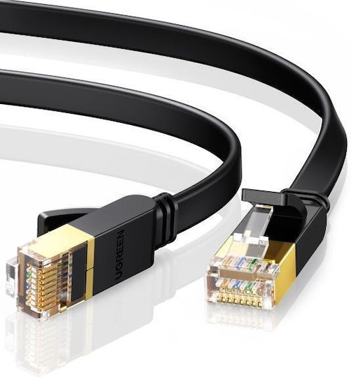 Ugreen Flat U/FTP (STP) Cat.7 (10Gbps) Καλώδιο Δικτύου Ethernet 3m Μαύρο