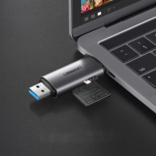 Ugreen Card Reader Type-C για SD/microSD Γκρι