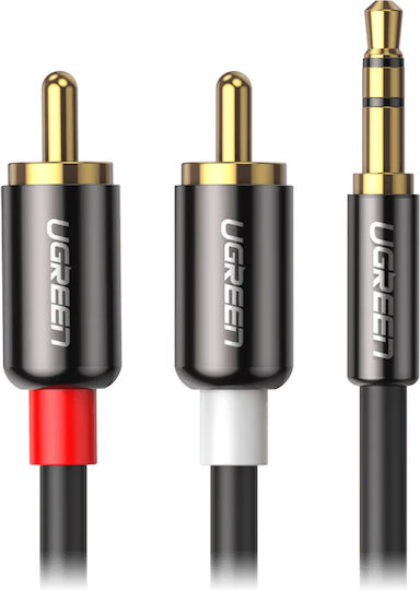 Ugreen Καλώδιο Ήχου 3.5mm male - RCA male Μαύρο 3m με Επίχρυσους Ακροδέκτες 10590