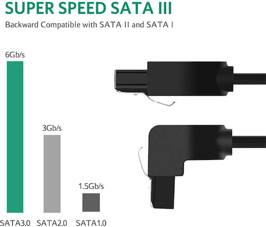 Ugreen 7-Pin SATA III - 7-Pin SATA III 50cm Black 30797
