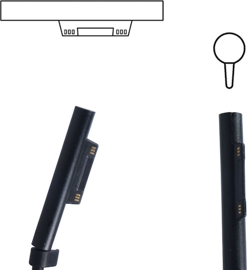 Microsoft Surface Surface Φορτιστής Laptop 65W 20V 1A για Microsoft με Αποσπώμενο Καλώδιο Τροφοδοσίας και με σετ βυσμάτων