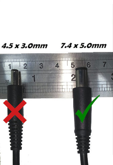 7.4mm x 5.0mm Laptop Charger 130W 19.5V 6.7A for Dell with Detachable Power Cable