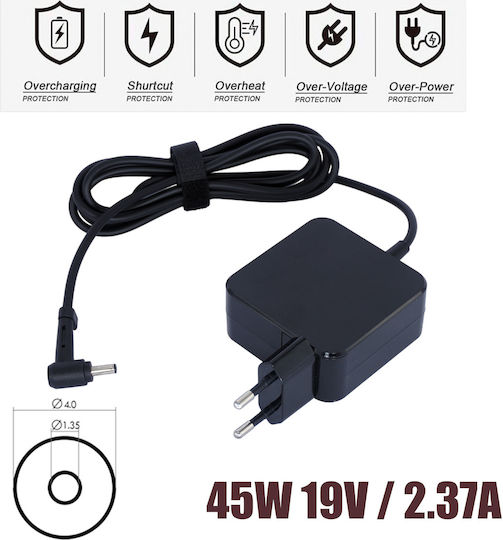 Φορτιστής Laptop 45W 19V 2.37A για Asus χωρίς Καλώδιο Τροφοδοσίας