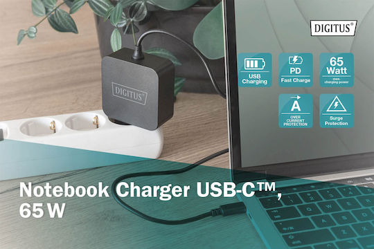 Digitus USB-C Universal Laptop-Ladegerät 65W 20V 3.25A mit Netzteiladapter