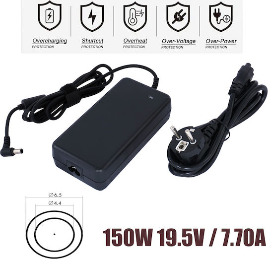 Sony Laptop Charger 150W 19.5V 7.74A for Sony with Detachable Power Cord
