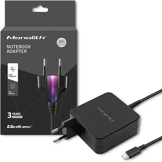 Qoltec USB-C Universal Laptop-Ladegerät 90W 20.3V 4.5A mit Netzteiladapter