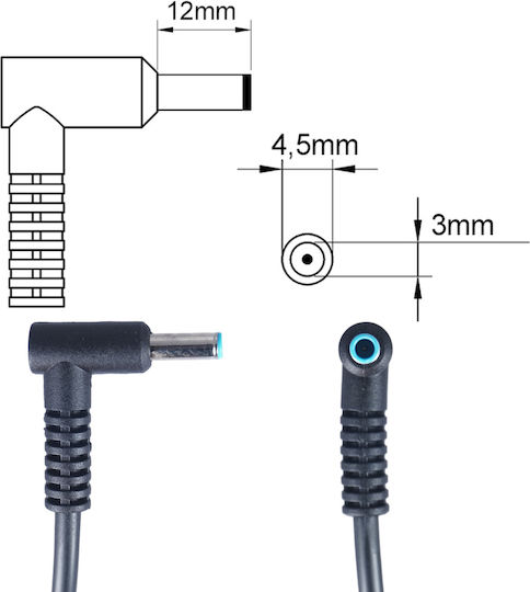 Laptop Charger 45W 19.5V 2.31A for HP with Detachable Power Cable Bulk
