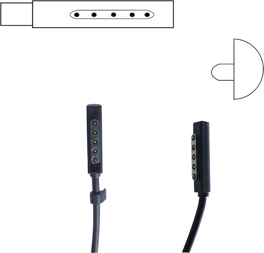 Φορτιστής Laptop 48W 12V 3.6A για Microsoft χωρίς Καλώδιο Τροφοδοσίας