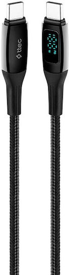 TTEC Alumicable USB 2.0 Cable USB-C male - USB-C 100W Μαύρο 1.5m 2DK57S