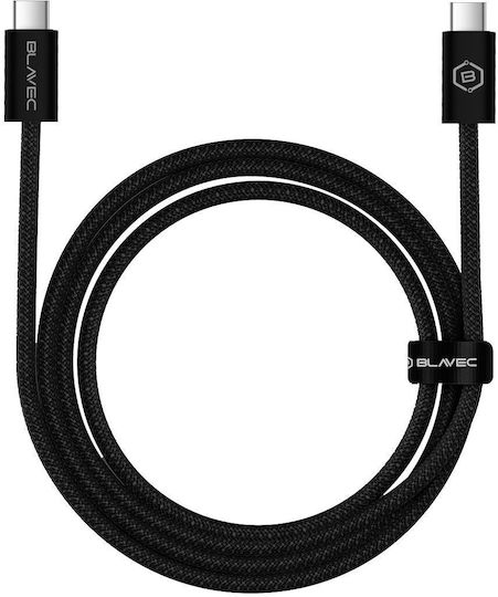 Blavec Плетен USB 2.0 Кабел USB-C Мъжки - USB-C 60W Захранване (PD) Черен 2м