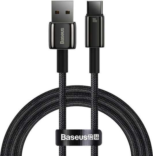Baseus Tungsten USB 2.0 Kabel USB Typ-C männlich - USB-A 100W PD Schwarz 2m CAWJ000101